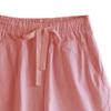 JEsilunmaMY Womens Baggy Cotton Lounge Bermuda Shorts Drawstring Thin Shorts with Pockets Solid Color Casual Wide Leg Shorts (Pink,Large) view 3