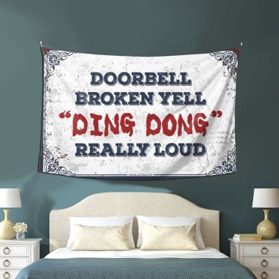 Abipuir Beer Decor Doorbell Broken Yell Ding Dong Really Loud Tapestry Vintage Bar Decor Funny Room Decor (Size : 100X150CM)