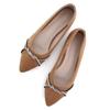 Dear Time Women's Ballet Flats Rhinestone Chains Loafers for Women Comfortable Casual Dressy Memory Foam Flat Shoes Khaki Size 9 view 1