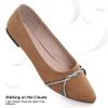 Dear Time Women's Ballet Flats Rhinestone Chains Loafers for Women Comfortable Casual Dressy Memory Foam Flat Shoes Khaki Size 9 view 2