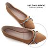 Dear Time Women's Ballet Flats Rhinestone Chains Loafers for Women Comfortable Casual Dressy Memory Foam Flat Shoes Khaki Size 9 view 3