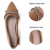 Dear Time Women's Ballet Flats Rhinestone Chains Loafers for Women Comfortable Casual Dressy Memory Foam Flat Shoes Khaki Size 9 view 4