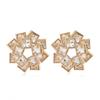 Colorful Diamond Earrings Multi-layer Square Water Diamond Earrings Windmill Shaped Alloy Diamond Earrings for Women's Party and Dance (KC Gold in White) view 1