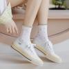 albagu Womens Crew Cute Socks Cotton Thin Breathable Casual Sock for Women Novelty Funny Flower Dress White Socks 5 Pack view 3