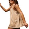 Faleave Women's Summer Sleeveless Mini Dress Athletic Dress Spaghetti Strap Short Tennis Dress with Pockets(Khaki-L) view 4