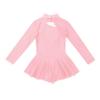 YOOJOO Ice Skating Competition Dress Girls Kids Long Sleeves Roller Skate Ballet Dance Performance Outfits Pearl Pink 12 Years view 4