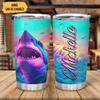 Hyturtle Personalized Gifts Shark Lover - Shark Printed Customized Name Stainless Steel Tumbler 20 oz With Lid - Idea Cute Sea Animal Lover Gifts For Women, Girl, Kids On Birthday, Christmas view 2