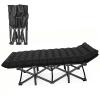 Folding Camping Cot,Portable Lightweight Sleeping Cot with Carry Bag, Ultralight Backpacking Cot,Adjustable Outdoor Bed Suitable for Home,Office, Travel, Fishing, Hiking, Camping (Black)
