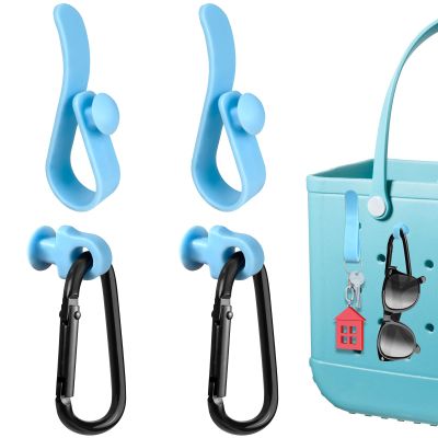4Pcs Hooks Set Accessories Compatible for Bogg Bag, Insert Carabiner Key Chain Holder Charms, Compatible for Small & Large Beach Bags