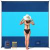 AnorTrek Beach Blanket Sandproof, Extra Large Beach Mat, Sand Free Mat Quick Drying, Lightweight, Soft & Durable Mat for Beach, Yard (Dark Blue & Blue, 6.6 x 6.6 FT (14 Person))