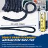 Young Marine 3/8" | 1/2 X 15 Nylon Dock Lines Marine-Grade Double-Braided Nylon Dock Line with 12 Eyelet.Hi-Performance Boat Rope Mooring Rope Dock Line (Navy Blue, 1/2" 2 Pack: 20-30 Feet Boat) view 2