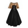 Women's Plus Size Victorian Dress Flare Sleeve Off Shoulder Medieval Dresses with Corset Patchwork Ball Gown view 1