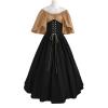 Women's Plus Size Victorian Dress Flare Sleeve Off Shoulder Medieval Dresses with Corset Patchwork Ball Gown view 3
