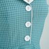 50s Plaid Dresses for Women Vintage Halter Dress with Pockets 1950s Housewife Dresses 40s Button Swing Dress Retro Gingham Dresses Teal Plaid Medium view 4
