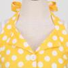 1950s Vintage Halter Dresses 50s Polka Dot Dress for Women 40s Vintage Halter Dresses for Women 50s Rockabilly Cocktail Dresses 60s Vintage Spring Tea Party Swing Dress Yellow White Polka X-Large view 4