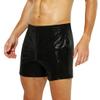 ABAFIP Men's Metallic Shiny Rave Dance Shorts Elastic Waist Hologram Reflective Music Festival Stage Dancewear Bottoms Costume Short Pants Black Medium view 1