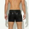 ABAFIP Men's Metallic Shiny Rave Dance Shorts Elastic Waist Hologram Reflective Music Festival Stage Dancewear Bottoms Costume Short Pants Black Medium view 2