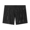 ABAFIP Men's Metallic Shiny Rave Dance Shorts Elastic Waist Hologram Reflective Music Festival Stage Dancewear Bottoms Costume Short Pants Black Medium view 3