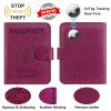 Airtag Passport Holder Cover Wallet RFID Blocking Leather Case Travel Essentials Luggage Accessories Travel Must Have(118#Purple) view 3