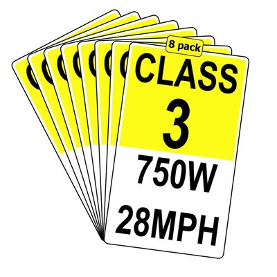 8 Pack Electric Bicycle Frame Identification Class Number Stickers Decals 2X 3.5 Inch - E-Bike Class Number Sign Mark Weatherproof E-Bike Stickers for Electric Bicycle,Class 3 750W 28MPH