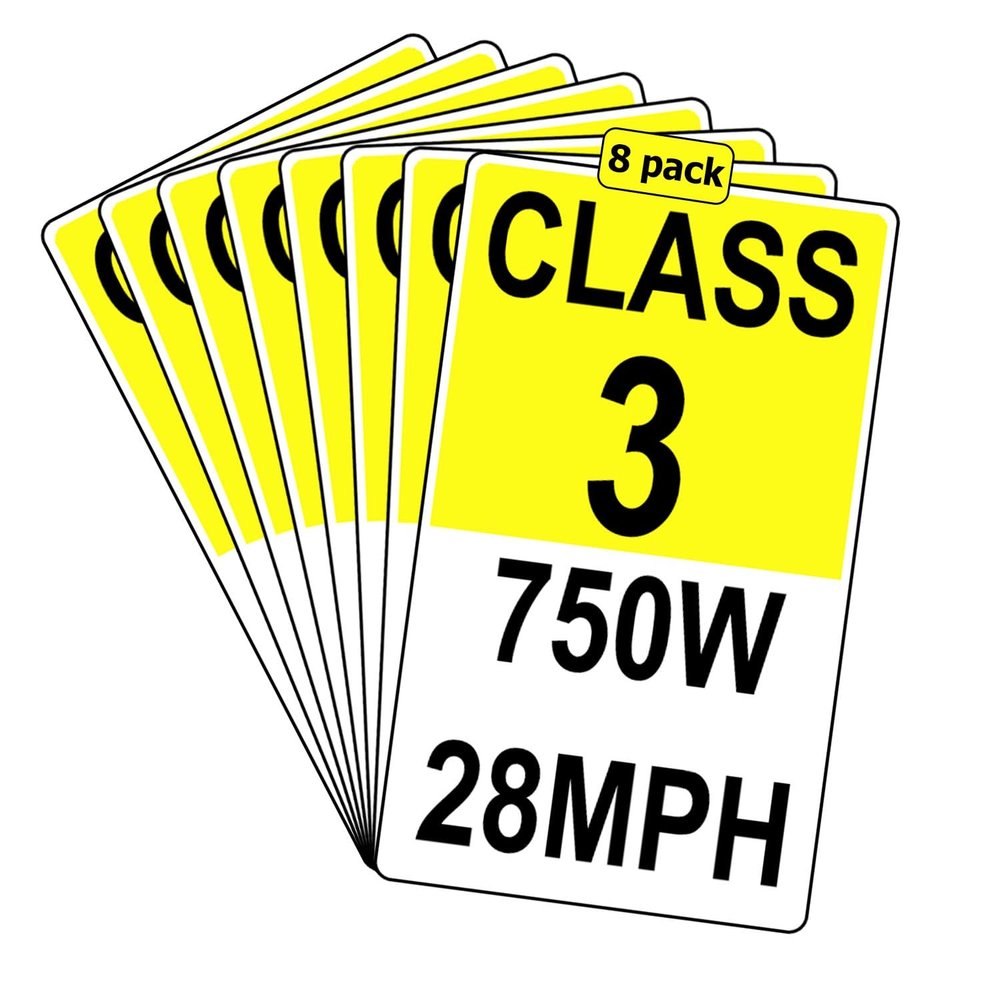 8 Pack Electric Bicycle Frame Identification Class Number Stickers Decals 2X 3.5 Inch - E-Bike Class Number Sign Mark Weatherproof E-Bike Stickers for Electric Bicycle,Class 3 750W 28MPH