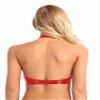 Linjinx Women's Sexy Club Outfits PVC Leather 2 Piece Crop Top with Skirt Set with Garter Belts Red Type A X-Large view 3