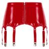 Linjinx Women's Sexy Club Outfits PVC Leather 2 Piece Crop Top with Skirt Set with Garter Belts Red Type A X-Large view 4