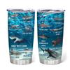 Hyturtle Personalized Gifts Shark Lover - Sharks Printed Customized Name Stainless Steel Tumbler 20 oz With Lid - Idea Cute Sea Animal Lover Gifts For Women, Girl, Kids On Birthday, Christmas view 1