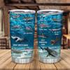 Hyturtle Personalized Gifts Shark Lover - Sharks Printed Customized Name Stainless Steel Tumbler 20 oz With Lid - Idea Cute Sea Animal Lover Gifts For Women, Girl, Kids On Birthday, Christmas view 2