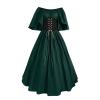 Women's Plus Size Victorian Dress Flare Sleeve Off Shoulder Medieval Dresses with Corset Patchwork Ball Gown view 1
