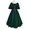 Women's Plus Size Victorian Dress Flare Sleeve Off Shoulder Medieval Dresses with Corset Patchwork Ball Gown view 2