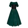 Women's Plus Size Victorian Dress Flare Sleeve Off Shoulder Medieval Dresses with Corset Patchwork Ball Gown view 3