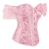 Women Renaissance Off Shoulder Corset Top Brocade Jacquard Victorian Ruffle Princess Boned Overbust Bustier Tops view 4