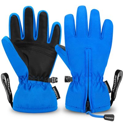 Andake Waterproof &Breathable Kids Snow Gloves, Toddler Winter Warm Ski Gloves for 2-14Y Boys Girls