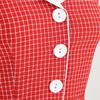 50s Red Plaid Dresses for Women Vintage Halter Dress with Pockets 1950s Housewife Dresses 40s Button Swing Dress Retro Gingham Dresses Red Plaid Large view 4