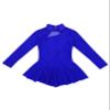 YOOJOO Ice Skating Competition Dress Girls Kids Long Sleeves Roller Skate Ballet Dance Performance Outfits Royal Blue 12 Years view 3
