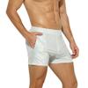 ABAFIP Men's Metallic Shiny Rave Dance Shorts Elastic Waist Hologram Reflective Music Festival Stage Dancewear Bottoms Costume Short Pants Holographic X-Large view 1