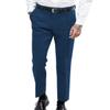 Ceehuteey Men's Retro Dress Suit Pants Thick Wool Flat Front Herringbone Tweed Trousers (Blue,34W/30L) view 1