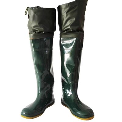 Hip Waders 60cm Long PVC Hip Wader, Waterproof and Wear-Resistant Hunting and Fishing Wading Boots (Color : Green, Size : 8.5)