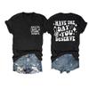 Have The Day You Deserve T-Shirt V Neck Have The Day You Deserve Tank Have The Day You Deserve Tank Womens Funny Letter Tank Top Short Sleeve Loose T Shirt Black view 1