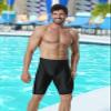 KGKE Mens-Swim-Jammers Athletic-Swimwear Quick-Dry-Shorts Durable-Team-Swimsuits - Drawstring Competition Swimming Soft UPF50+ (Gold Offset Printing, XL) view 2