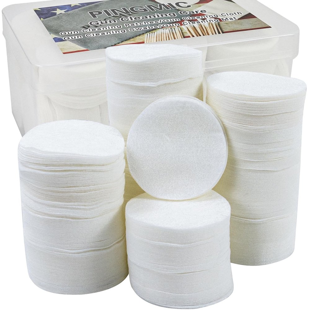 Thick Gun Cleaning Pads 900PCS with Storage Box - Round Gun Cleaner for 9mm, .22, .380, .308, .357, .45 Caliber Firearms