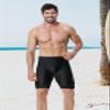 KGKE Mens-Swim-Jammers Athletic-Swimwear Quick-Dry-Shorts Durable-Team-Swimsuits - Drawstring Competition Swimming Soft UPF50+ (Black-WF, L) view 3