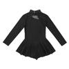 YOOJOO Ice Skating Competition Dress Girls Kids Long Sleeves Roller Skate Ballet Dance Performance Outfits Black 12 Years view 4