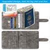 Airtag Passport Holder Cover Wallet RFID Blocking Leather Case Travel Essentials Luggage Accessories Travel Must Have(118#Grey) view 3