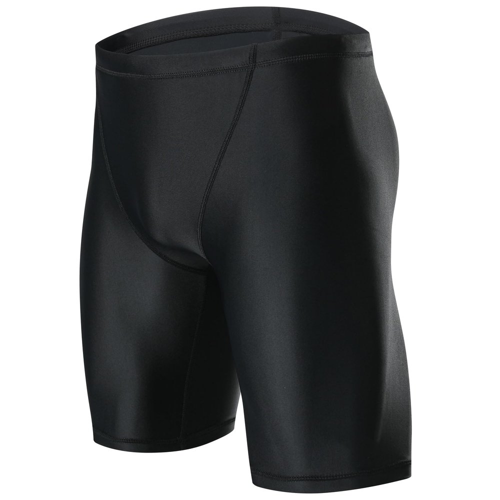 KGKE Mens-Swim-Jammers Athletic-Swimwear Quick-Dry-Shorts Durable-Team-Swimsuits - Drawstring Competition Swimming Soft UPF50+ (Black-WF, S)