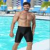 KGKE Mens-Swim-Jammers Athletic-Swimwear Quick-Dry-Shorts Durable-Team-Swimsuits - Drawstring Competition Swimming Soft UPF50+ (Black-WF, 2XL) view 2