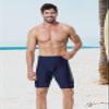 K898 Men's Swim Jammers UPF50+, Swim Training Printed Jammer Swimsuit Endurance Compression for Men (Navy-WF, S) view 3
