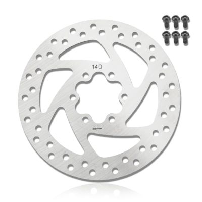 140mm Disc Rotor Brake, Stainless Steel Bike Rotors Bicycle Brake Disk, 6 Hole Bike Discs with 6 Bolts for Electric Scooter Road Mountain Bikes BMX MTB