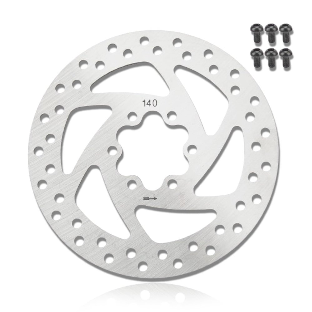 140mm Disc Rotor Brake, Stainless Steel Bike Rotors Bicycle Brake Disk, 6 Hole Bike Discs with 6 Bolts for Electric Scooter Road Mountain Bikes BMX MTB